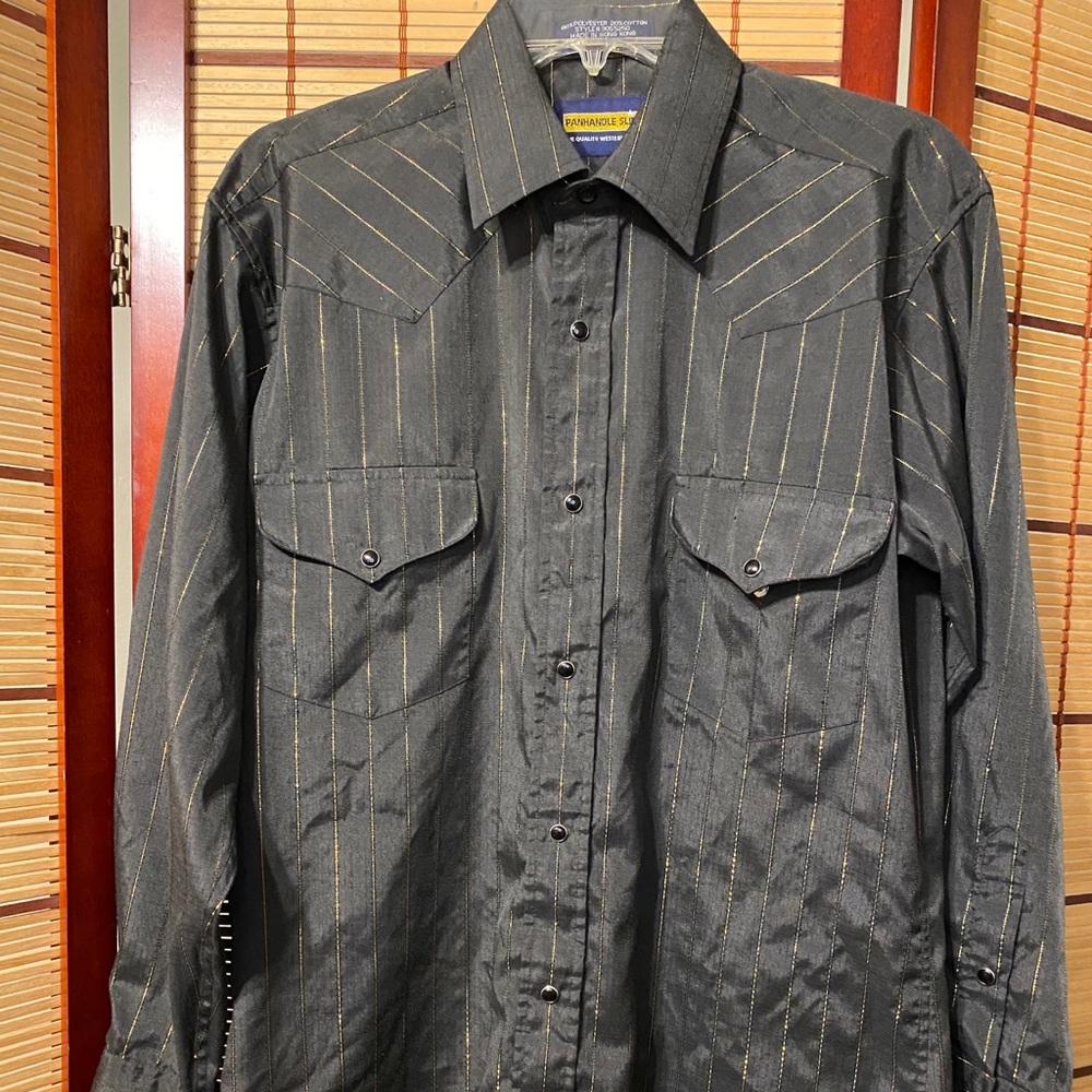 PanHandle Slim Vintage Pearl Button Up Dress Shirt